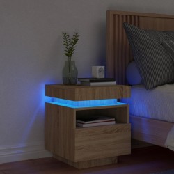 Nachttisch mit LED-Leuchten Sonoma-Eiche 40x39x48,5 cm