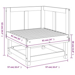 Garten-Ecksofa Grau Massivholz Kiefer