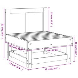 Garten-Mittelsofa Grau Massivholz Kiefer