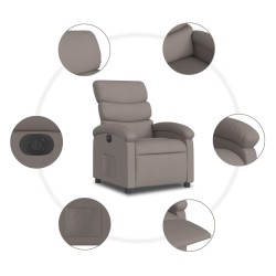 Relaxsessel Elektrisch Taupe Stoff