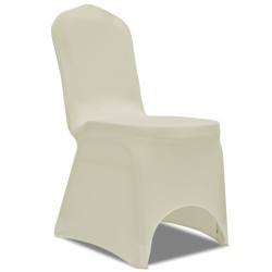 Stretch-Stuhlhussen 100 Stk. Creme