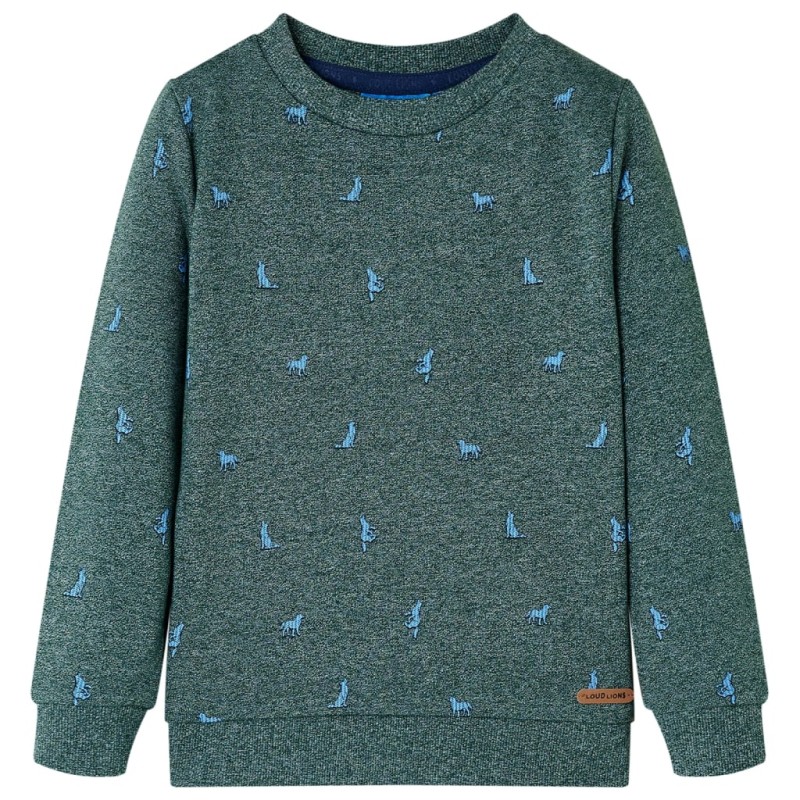 Kinder-Sweatshirt Dunkelgrün Melange 116