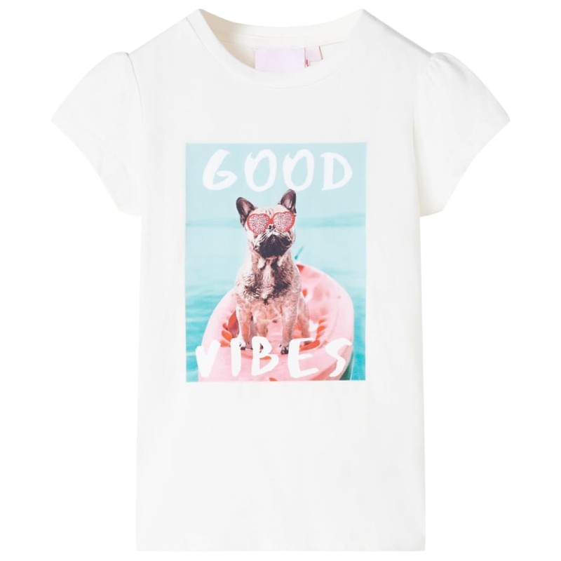 Kinder-T-Shirt Ecru 128