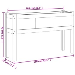 Pflanzkübel 2 Stk. mit Beinen Weiß Massivholz Kiefer