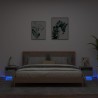 Nachttische mit LED-Leuchten 2 Stk. Betongrau 40x39x37 cm