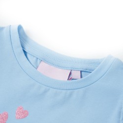 Kinder-T-Shirt mit Rüschenärmeln Hellblau 104