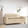 2-Sitzer-Sofa Creme 140 cm Mikrofasergewebe