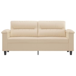 2-Sitzer-Sofa Creme 140 cm Mikrofasergewebe