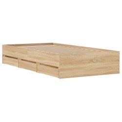 Bettgestell mit Schubladen Sonoma-Eiche 90x200cm Holzwerkstoff