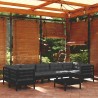 8-tlg. Garten-Lounge-Set mit Kissen Schwarz Kiefernholz