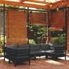 6-tlg. Garten-Lounge-Set mit Kissen Schwarz Kiefernholz