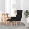 Relaxsessel mit Hocker Schwarz Samt