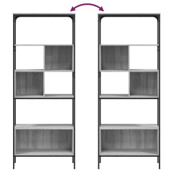 Bücherregal 5 Böden Grau Sonoma 76x33x188,5 cm Holzwerkstoff