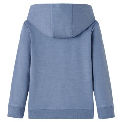 Kinder-Kapuzenpullover Blau Melange 140