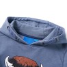 Kinder-Kapuzenpullover Blau Melange 140