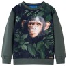 Kinder-Sweatshirt Dunkles Khaki 140