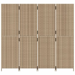 Paravent 4-tlg. Beige Poly Rattan