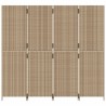 Paravent 4-tlg. Beige Poly Rattan