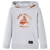 Kinder-Kapuzenpullover Grau Melange und Orange 92