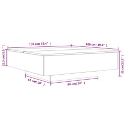 Couchtisch Schwarz 100x100x31 cm Holzwerkstoff