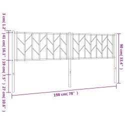 Kopfteil Metall Weiß 193 cm