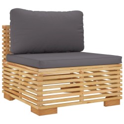 9-tlg. Garten-Lounge-Set mit Kissen Massivholz Teak