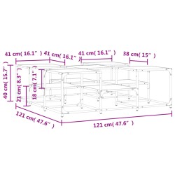 Couchtisch Grau Sonoma 121x121x40 cm Holzwerkstoff