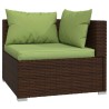 13-tlg. Garten-Lounge-Set mit Kissen Poly Rattan Braun