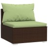 13-tlg. Garten-Lounge-Set mit Kissen Poly Rattan Braun