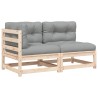 Gartensofa mit Kissen 2-Sitzer Massivholz Kiefer