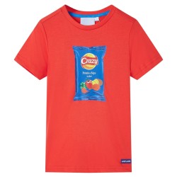 Kinder-Kurzarmshirt Rot 128