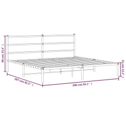 Bettgestell mit Kopfteil Metall Schwarz 200x200 cm