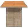 Gartentisch mit Akazienholz-Platte 190x80x74 cm Poly Rattan