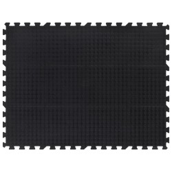 Gummi-Bodenfliese Schwarz 12 mm 90x120 cm