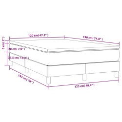 Boxspringbett mit Matratze Dunkelgrau 120x190 cm Stoff