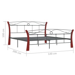 Bettgestell Schwarz Metall 140x200 cm