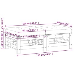 Gartenhocker mit Kissen 2 Stk. Honigbraun Massivholz Kiefer