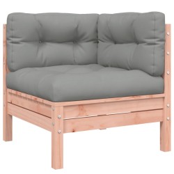 Gartensofa mit Kissen und Fußhocker Massivholz Douglasie