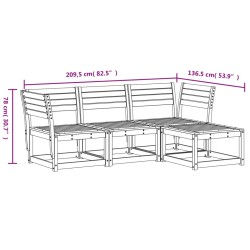 4-tlg. Garten-Lounge-Set Kiefernholz Imprägniert