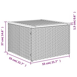 13-tlg. Garten-Sofagarnitur mit Kissen Grau Poly Rattan