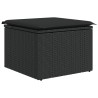 5-tlg. Garten-Sofagarnitur mit Kissen Schwarz Poly Rattan