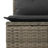 3-tlg. Garten-Sofagarnitur mit Kissen Grau Poly Rattan