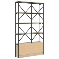 Bücherregal Sonoma-Eiche 100x26x180 cm Holzwerkstoff und Metall