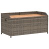 Bank mit Stauraum Grau 100x50x52 cm Poly Rattan Akazienholz