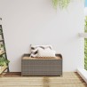 Bank mit Stauraum Grau 100x50x52 cm Poly Rattan Akazienholz