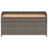 Bank mit Stauraum Grau 100x50x52 cm Poly Rattan Akazienholz