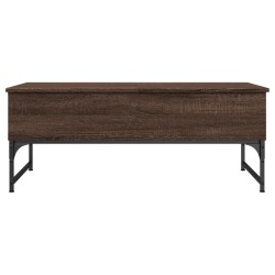 Couchtisch Braun Eichen-Optik 100x50x40 cm Holzwerkstoff Metall