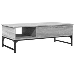 Couchtisch Grau Sonoma 100x50x35 cm Holzwerkstoff und Metall