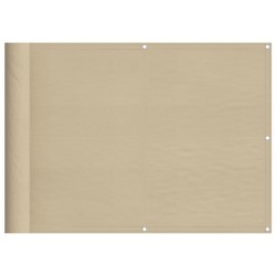 Balkon-Sichtschutz Beige 75x800 cm 100 % Polyester-Oxford