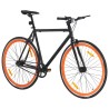 Fahrrad mit Festem Gang Schwarz und Orange 700c 51 cm